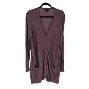 Torrid size 2 heathered plum purple long line cardigan sweater lagan look